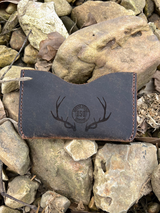 Buffalo Leather Credit Card Holder (antlers)