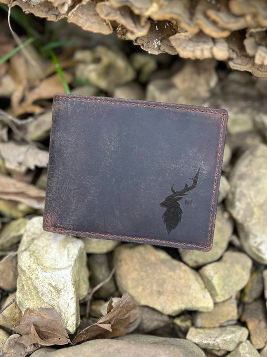 Buffalo Leather Wallet (Elk Head)
