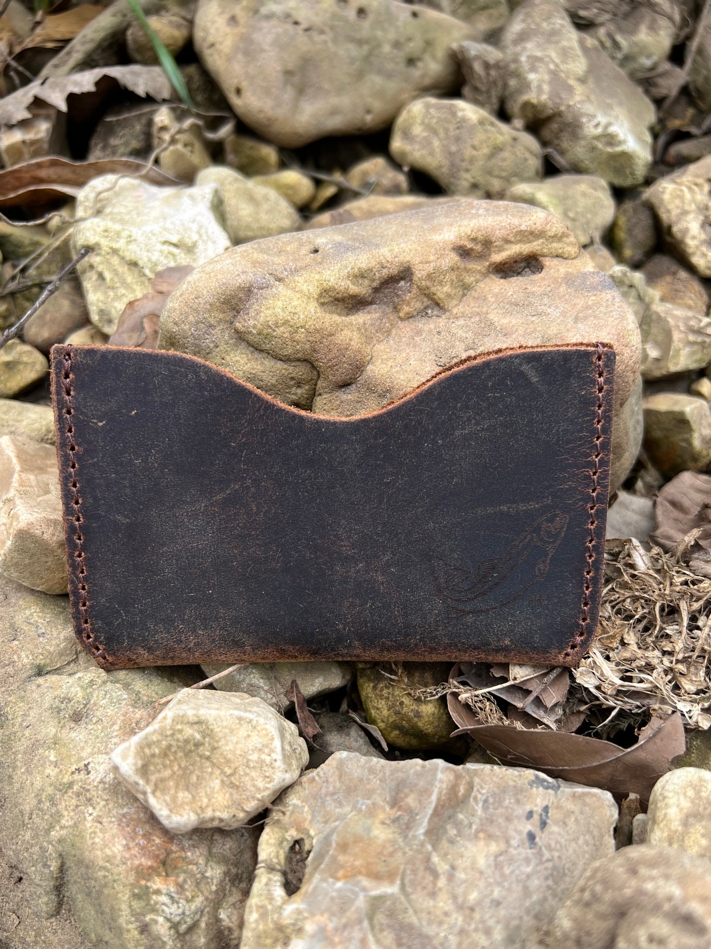 Buffalo Leather Credit Card Holder (trout)